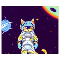 Cat Astronaut Space Retro Universe Zipper Medium Tote Bag from ArtsNow.com Back