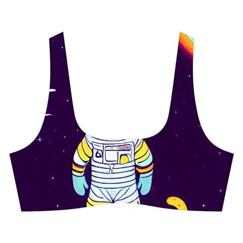 Cat Astronaut Space Retro Universe Cross Back Hipster Bikini Set from ArtsNow.com Front