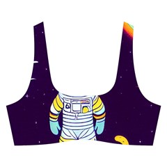 Cat Astronaut Space Retro Universe Cross Back Hipster Bikini Set from ArtsNow.com Front