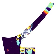 Cat Astronaut Space Retro Universe Cross Back Hipster Bikini Set from ArtsNow.com Back Left