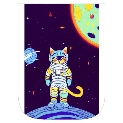 Cat Astronaut Space Retro Universe Waist Pouch (Large) from ArtsNow.com Front Pocket