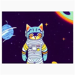 Cat Astronaut Space Retro Universe Roll Up Canvas Pencil Holder (L) from ArtsNow.com Front