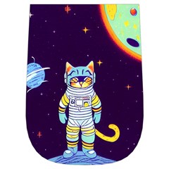 Cat Astronaut Space Retro Universe Wristlet Pouch Bag (Small) from ArtsNow.com Left Side