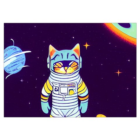 Cat Astronaut Space Retro Universe Wristlet Pouch Bag (Small) from ArtsNow.com Belt Loop