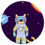 Cat Astronaut Space Retro Universe Round Trivet