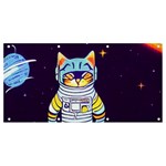 Cat Astronaut Space Retro Universe Banner and Sign 8  x 4 
