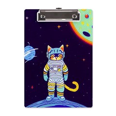 Cat Astronaut Space Retro Universe A5 Acrylic Clipboard from ArtsNow.com Front