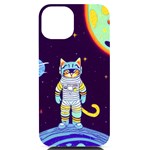 Cat Astronaut Space Retro Universe iPhone 14 Black UV Print Case