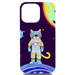 Cat Astronaut Space Retro Universe iPhone 14 Pro Max Black UV Print Case