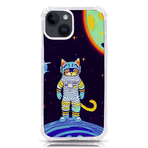 Cat Astronaut Space Retro Universe iPhone 14 TPU UV Print Case from ArtsNow.com Front
