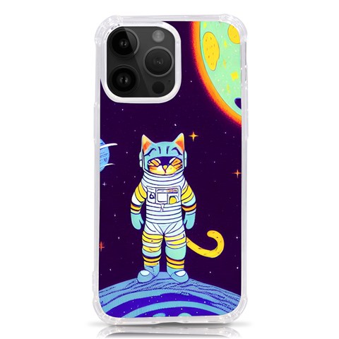Cat Astronaut Space Retro Universe iPhone 14 Pro Max TPU UV Print Case from ArtsNow.com Front