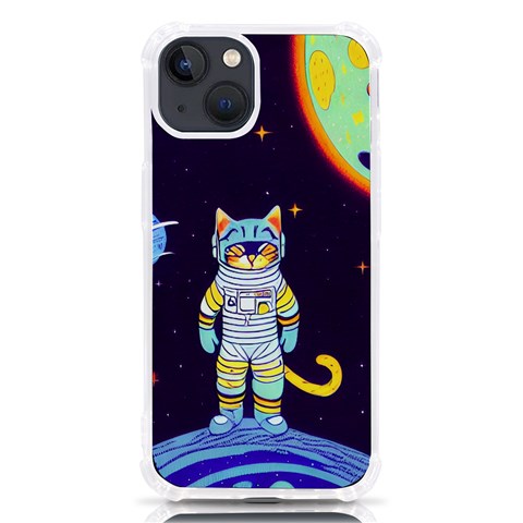 Cat Astronaut Space Retro Universe iPhone 13 TPU UV Print Case from ArtsNow.com Front