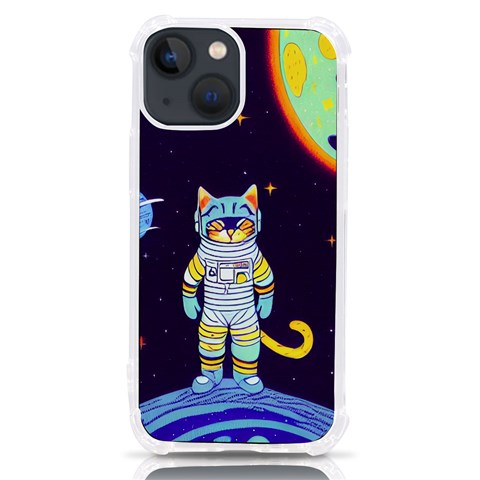 Cat Astronaut Space Retro Universe iPhone 13 mini TPU UV Print Case from ArtsNow.com Front