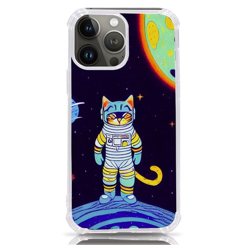 Cat Astronaut Space Retro Universe iPhone 13 Pro Max TPU UV Print Case from ArtsNow.com Front