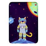Cat Astronaut Space Retro Universe Rectangular Glass Fridge Magnet (4 pack)