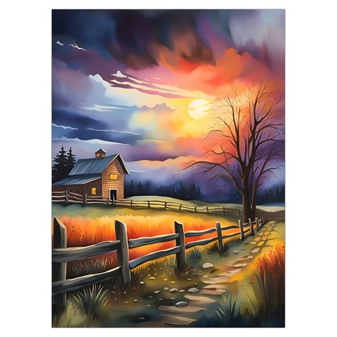 Rural Farm Fence Pathway Sunset Playing Cards Single Design (Rectangle) with Custom Box from ArtsNow.com Card