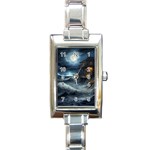 House Waves Storm Rectangle Italian Charm Watch