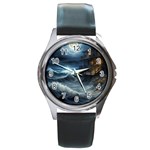 House Waves Storm Round Metal Watch