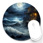 House Waves Storm Round Mousepad