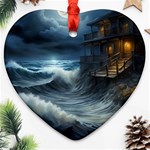 House Waves Storm Ornament (Heart)