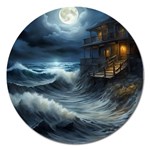 House Waves Storm Magnet 5  (Round)