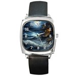 House Waves Storm Square Metal Watch