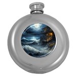 House Waves Storm Round Hip Flask (5 oz)