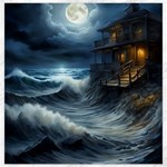 House Waves Storm Canvas 16  x 16 