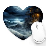 House Waves Storm Heart Mousepad