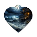 House Waves Storm Dog Tag Heart (One Side)