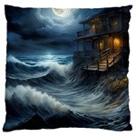 House Waves Storm Large Cushion Case (Two Sides)