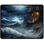 House Waves Storm Two Sides Fleece Blanket (Medium)