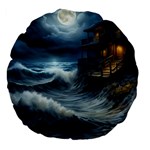 House Waves Storm Large 18  Premium Flano Round Cushions
