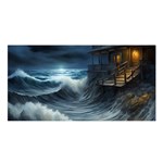 House Waves Storm Satin Shawl 45  x 80 