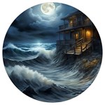 House Waves Storm Round Trivet