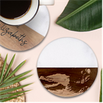 House Waves Storm Classic Marble Wood Coaster (Round) 