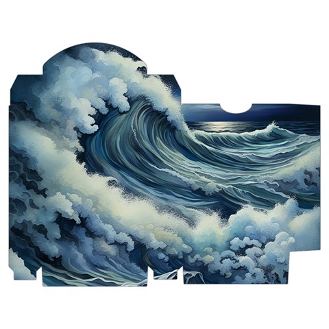 Waves Storm Sea Moon Landscape Playing Cards Single Design (Rectangle) with Custom Box from ArtsNow.com Poker Box