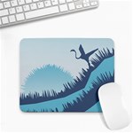 Swan Flying Bird Wings Waves Grass Small Mousepad