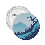Swan Flying Bird Wings Waves Grass 2.25  Buttons