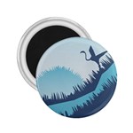 Swan Flying Bird Wings Waves Grass 2.25  Magnets