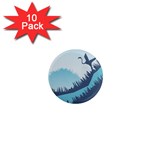 Swan Flying Bird Wings Waves Grass 1  Mini Magnet (10 pack) 