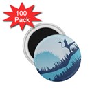 Swan Flying Bird Wings Waves Grass 1.75  Magnets (100 pack) 
