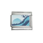 Swan Flying Bird Wings Waves Grass Italian Charm (9mm)