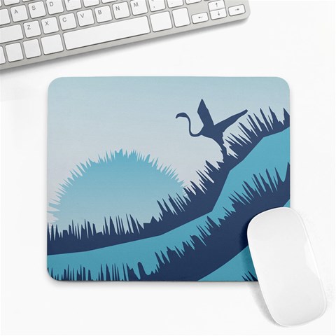 Swan Flying Bird Wings Waves Grass Large Mousepad from ArtsNow.com Front