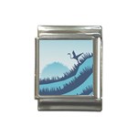 Swan Flying Bird Wings Waves Grass Italian Charm (13mm)
