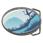 Swan Flying Bird Wings Waves Grass Belt Buckles