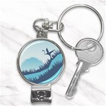Swan Flying Bird Wings Waves Grass Nail Clippers Key Chain