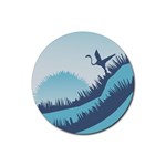Swan Flying Bird Wings Waves Grass Rubber Coaster (Round)