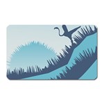 Swan Flying Bird Wings Waves Grass Magnet (Rectangular)