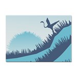 Swan Flying Bird Wings Waves Grass Sticker A4 (10 pack)